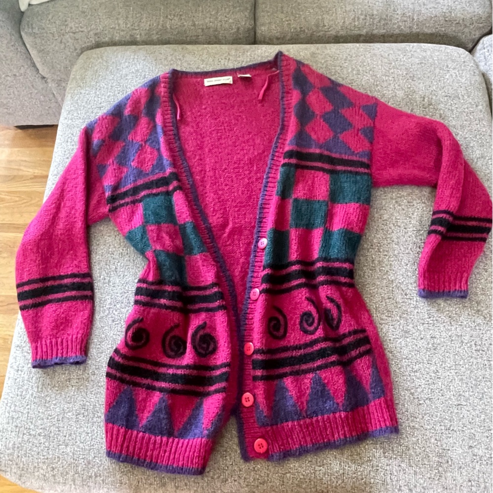 Paris Sports Club Vintage Cardigan Size Large